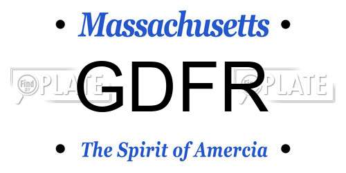 GDFR Massachusetts License Plate