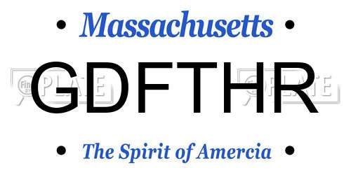 GDFTHR Massachusetts License Plate