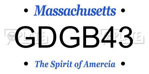 GDGB43 Massachusetts License Plate