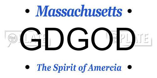 GDGOD Massachusetts License Plate