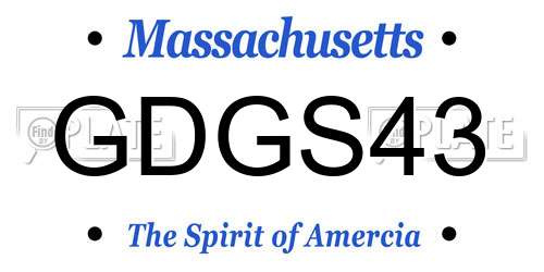GDGS43 Massachusetts License Plate
