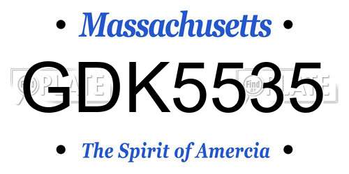 GDK5535 Massachusetts License Plate