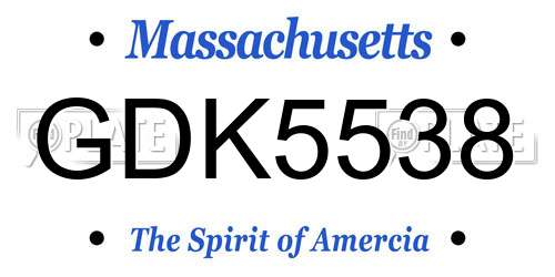 GDK5538 Massachusetts License Plate
