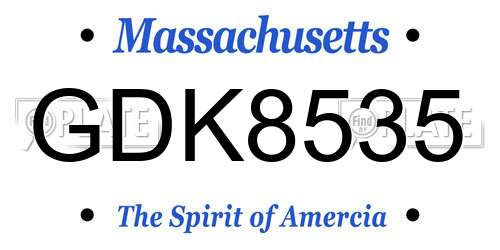 GDK8535 Massachusetts License Plate
