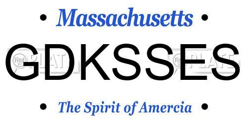 GDKSSES Massachusetts License Plate