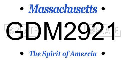 GDM2921 Massachusetts License Plate