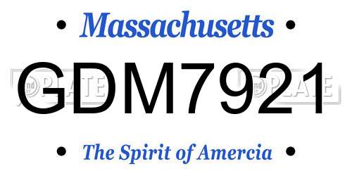 GDM7921 Massachusetts License Plate