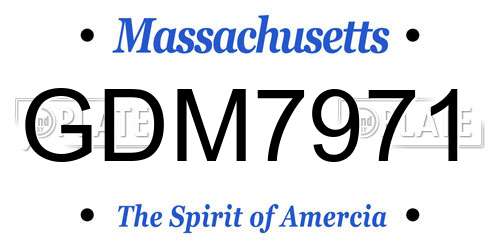 GDM7971 Massachusetts License Plate