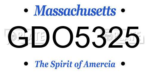 GDO5325 Massachusetts License Plate