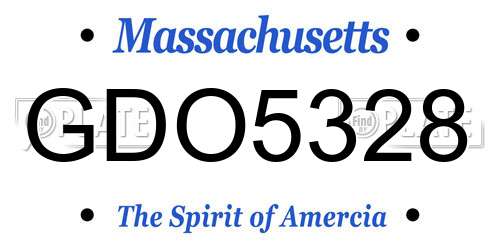 GDO5328 Massachusetts License Plate