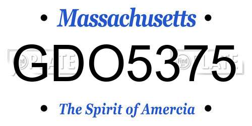 GDO5375 Massachusetts License Plate