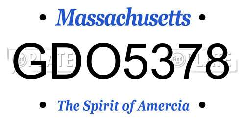GDO5378 Massachusetts License Plate