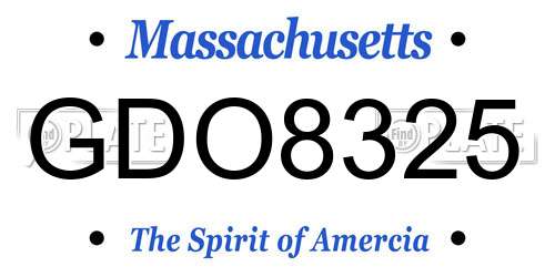 GDO8325 Massachusetts License Plate
