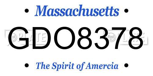 GDO8378 Massachusetts License Plate