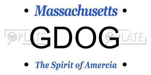 GDOG Massachusetts License Plate