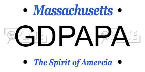 GDPAPA Massachusetts License Plate