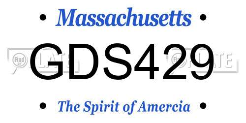 GDS429 Massachusetts License Plate