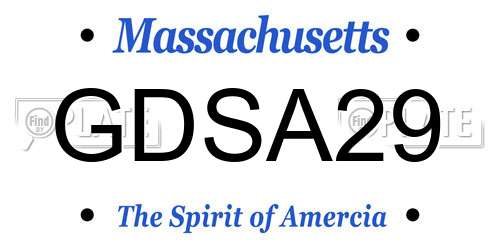 GDSA29 Massachusetts License Plate