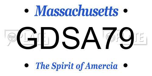 GDSA79 Massachusetts License Plate