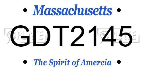 GDT2145 Massachusetts License Plate