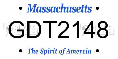 GDT2148 Massachusetts License Plate