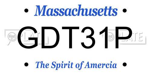 GDT31P Massachusetts License Plate