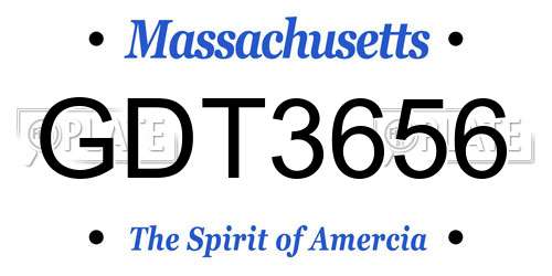 GDT3656 Massachusetts License Plate