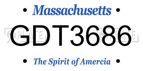 GDT3686 Massachusetts License Plate