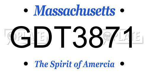 GDT3871 Massachusetts License Plate