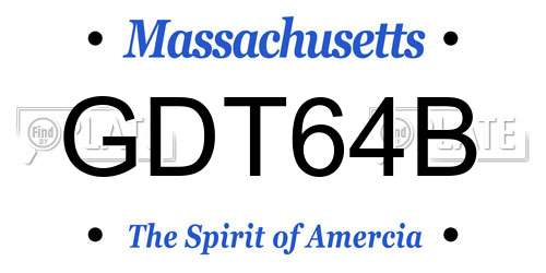 GDT64B Massachusetts License Plate