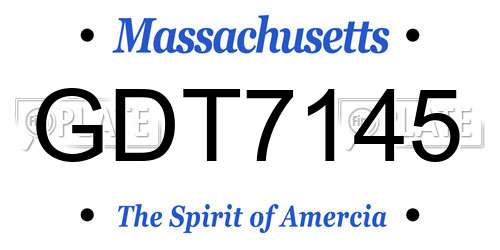 GDT7145 Massachusetts License Plate
