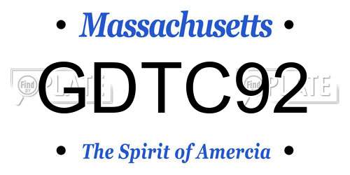 GDTC92 Massachusetts License Plate