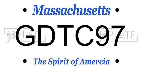 GDTC97 Massachusetts License Plate