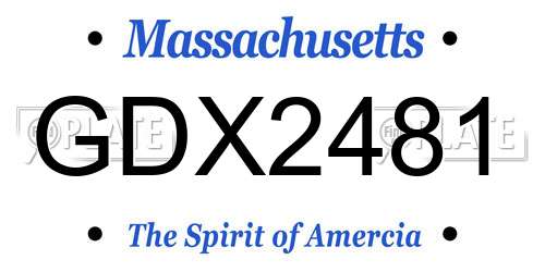 GDX2481 Massachusetts License Plate