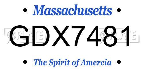 GDX7481 Massachusetts License Plate