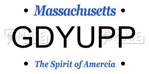 GDYUPP Massachusetts License Plate