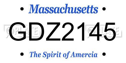 GDZ2145 Massachusetts License Plate