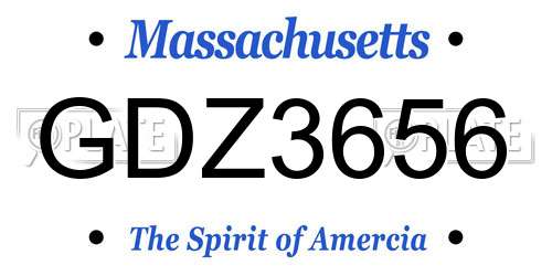 GDZ3656 Massachusetts License Plate