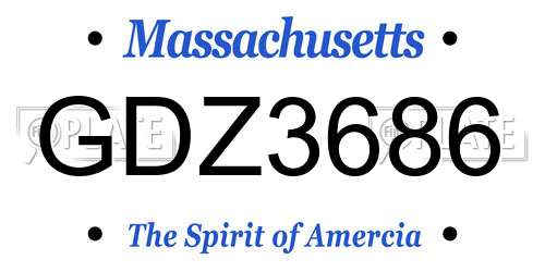 GDZ3686 Massachusetts License Plate