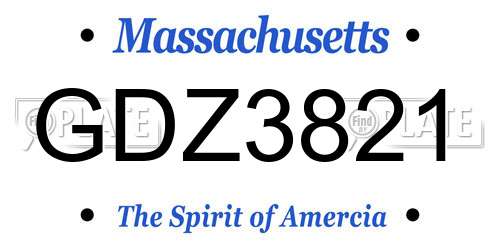 GDZ3821 Massachusetts License Plate