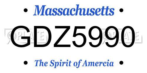 GDZ5990 Massachusetts License Plate