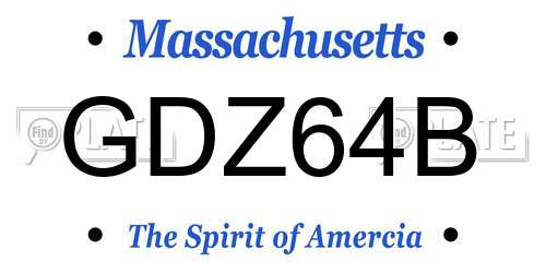 GDZ64B Massachusetts License Plate