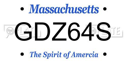 GDZ64S Massachusetts License Plate