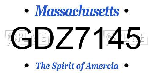GDZ7145 Massachusetts License Plate