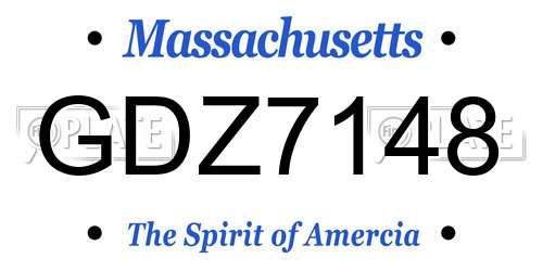 GDZ7148 Massachusetts License Plate
