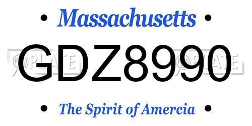 GDZ8990 Massachusetts License Plate