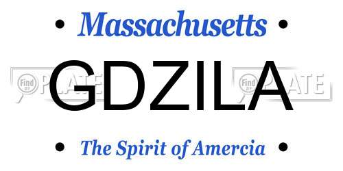 GDZILA Massachusetts License Plate