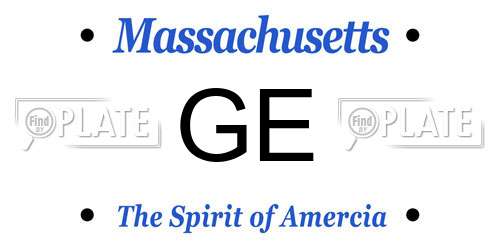 GE Massachusetts License Plate
