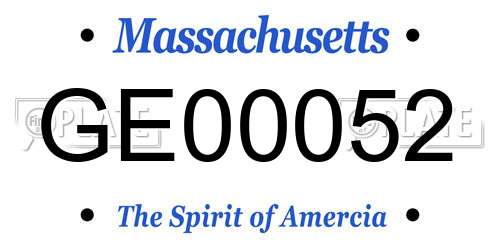 GE00052 Massachusetts License Plate