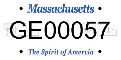 GE00057 Massachusetts License Plate